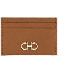 Ferragamo - Gancini Grained Leather Credit Card Holder - Lyst