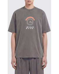 Marni - Cotton Crew-Neck T-Shirt With Contrast Logo And Dropped Shoulders - Lyst