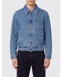 Ami Paris - Embroidered Logo Cotton Denim Shirt Jacket - Lyst