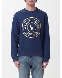 Versace Jeans Couture - Cotton Crewneck Sweatshirt With Logo - Lyst