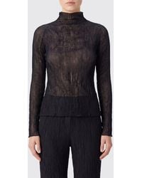Issey Miyake - Long-Sleeved Crinkled Crêpe Turtleneck Top - Lyst