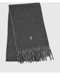 Polo Ralph Lauren - Reversible Wool Blend Scarf With Embroidered Logo - Lyst