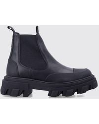 Ganni - Low-Shaft Recycled Leather Chelsea Boots With Chunky Sole - Lyst