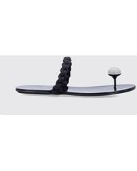 Pedro Garcia - Pipa Woven Satin Thong Sandals With Swarovski Crystals - Lyst