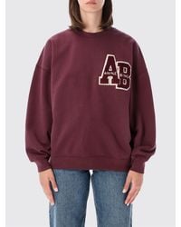 Anine Bing - Relaxed Fit Cotton Crewneck Sweatshirt With Logo Patch - Lyst