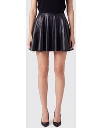 Norma Kamali - Faux Leather Circle Mini Skirt With Elasticated Waist - Lyst