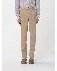 Manuel Ritz - Linen Slim Fit Trousers With Drawstring - Lyst