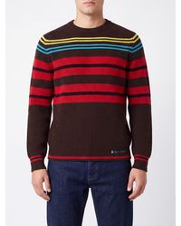 Lanvin - Striped Wool Mohair And Cashmere Blend Crewneck Jumper - Lyst