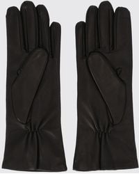 Orciani - Classic Soft Lambskin Leather Gloves With Metal Logo - Lyst