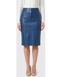 Patrizia Pepe - Faux Leather Midi Skirt - Lyst