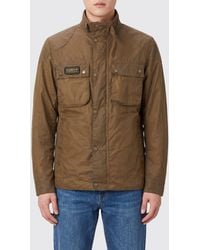 Barbour - Waterproof Waxed Cotton Jacket With High Collar And Logo - Lyst