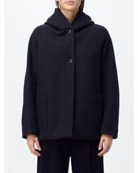 Circolo 1901 - Single-Breasted Short Wool-Blend Coat With A Hood - Lyst
