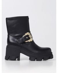 Versace - Ankle Boots In Synthetic Leather - Lyst