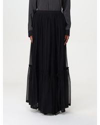 Saint Laurent - Crepe Skirt Silk - Lyst