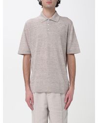 Brunello Cucinelli - Linen And Cotton Knit Polo Shirt - Lyst