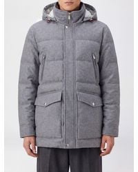 Brunello Cucinelli - Padded Wool Parka With Detachable Hood - Lyst