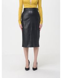 Elisabetta Franchi - Synthetic Leather Midi Skirt - Lyst