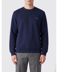 A.P.C. - Tone-On-Tone Logo Cotton Crewneck Sweatshirt - Lyst
