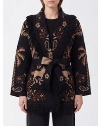 Alanui - Jacquard Wool And Cashmere Blend Cardigan With Fringed Trim And Belt - Lyst