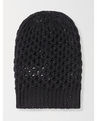 Fabiana Filippi - Open-Knit Wool Blend Hat With Micro Sequins - Lyst
