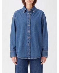 Haikure - Relaxed Fit Denim Shirt With Dropped Shoulders And Contrast Stitching - Lyst