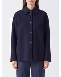 Aspesi - Manteau Court À Simple Boutonnage En Pure Laine Avec Col À Revers Classique - Lyst