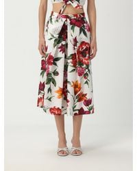 Dolce & Gabbana - Falda midi floral - Lyst