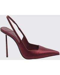 Le Silla - Amelia Satin Slingbacks With A High Stiletto Heel And Almond Toe - Lyst