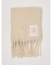 Barbour - Logo Polyester Scarf With Fringed Edges - Lyst