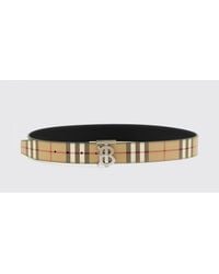 Burberry - Reversible Check Canvas Belt With Tb Monogram - Lyst