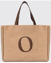 Orciani - Her-O Large Raffia Tote Bag With Leather Handles - Lyst