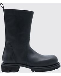 Rick Owens - Leather Biker Ankle Boots With Extralight Rubber Sole - Lyst