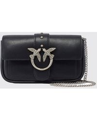 Pinko - Love Bag One Mini Leather Crossbody Bag With Love Birds Logo - Lyst