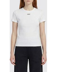 Off-White c/o Virgil Abloh - Cotton T-Shirts With Logo - Lyst