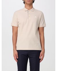 Burberry - Cotton Polo Shirt With Three-Button Placket And Embroidered Ekd Logo - Lyst