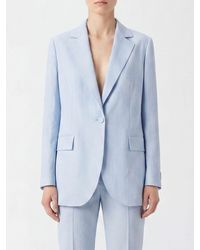 Agnona - Single-Breasted Linen And Silk Blazer With Peak Lapels - Lyst