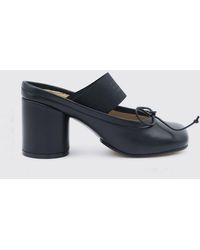 MM6 by Maison Margiela - Anatomic Tabi Leather Mules With Cylindrical Heel - Lyst