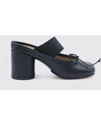MM6 by Maison Margiela - Anatomic Tabi Leather Mules With Cylindrical Heel - Lyst