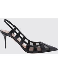 Aquazzura - Python-Print Mesh Nylon Slingback Pumps With Stiletto Heel - Lyst