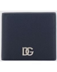 Dolce & Gabbana - Dolce &Amp Gabbana Grained Calfskin Bifold Wallet With Dg Monogram - Lyst