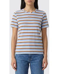 Marni - Striped Cotton T-Shirts With Logo - Lyst