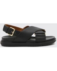 Marni - Slingback-Sandalen Aus Glattem Kalbsleder Mit Offener Spitze Und Niedrigem Absatz Von - Lyst