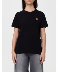 Maison Kitsuné - Maison Kitsun&Eacute Cotton T-Shirt With Logo - Lyst