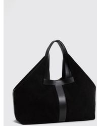 Twinset - Large Leather And Suede Hobo Bag With Double Handle - Lyst