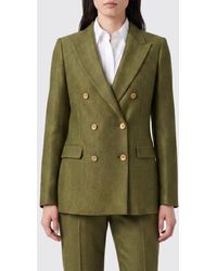 Tagliatore - Short Double-Breasted Blazer With Peak Lapels And Flap Pockets - Lyst