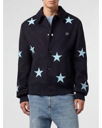Philipp Plein - Animalier And Star Print Wool Bomber Jacket - Lyst