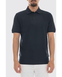 BOSS - Jacquard Cotton Knit Polo Shirt With Ribbed Collar - Lyst