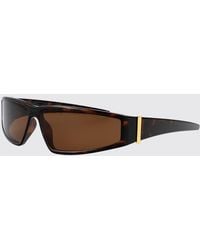 McQueen - Shield Sunglasses Tortoise Lenses - Lyst