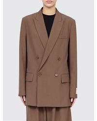MM6 by Maison Margiela - Cropped Double-Breasted Wool-Blend Blazer - Lyst