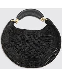 Chloé - Chlo&Eacute Summer Banana Crochet Raffia Tote Bag With Embroidered Logo - Lyst